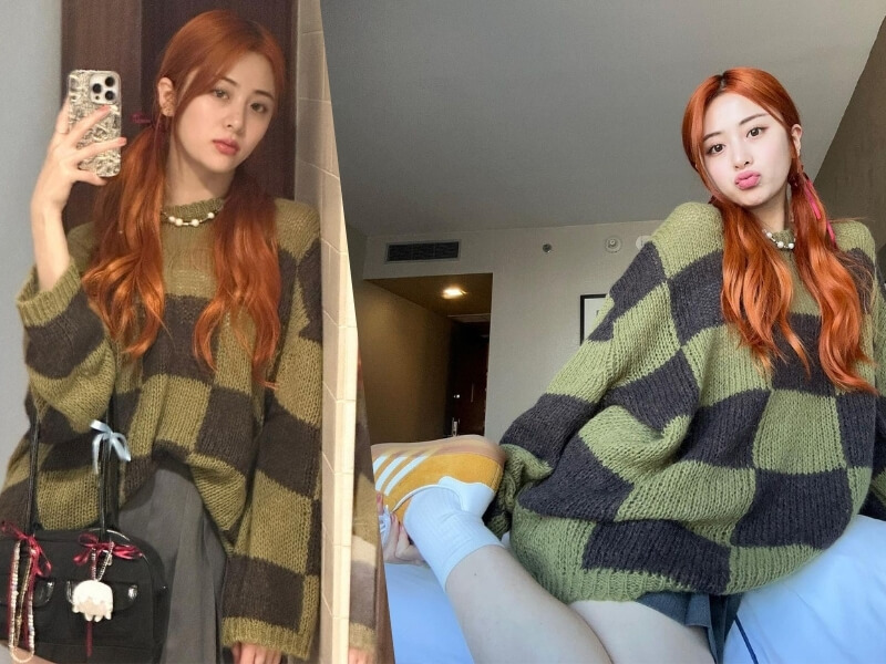 Huh Yunjin oversized sweater