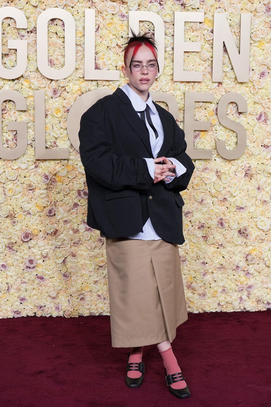 Billie Eilish  Golden Globes 2024 red carpet