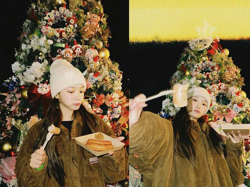 dailystylenews Christmas photos ideas LE SSERAFIM Kim Chaewon