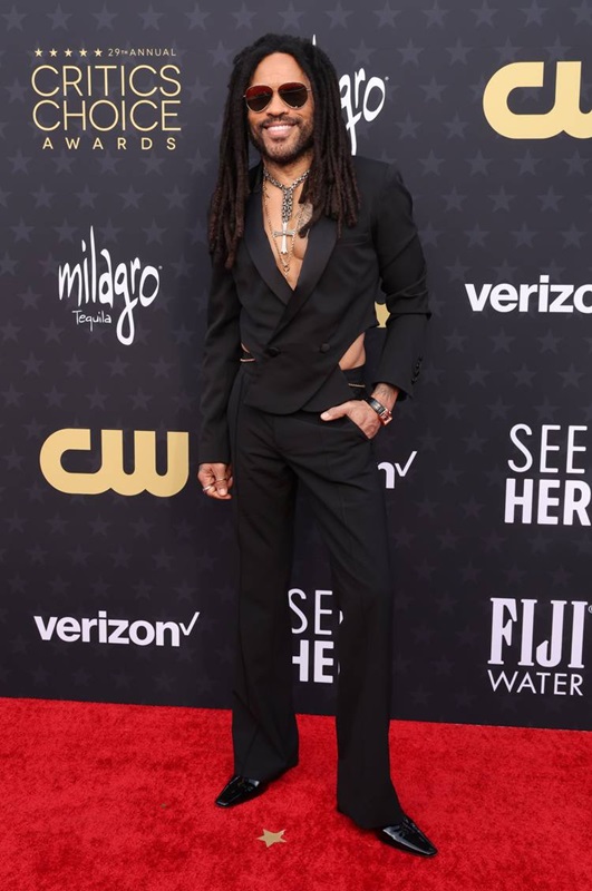 Critics Choice Awards 2024 red carpet Lenny Kravitz